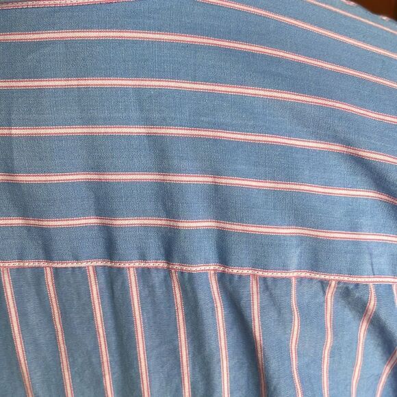 J. Crew Italian fabric blue/pink stripe button down shirt. Med (15-15 1/2) - Picture 5 of 7
